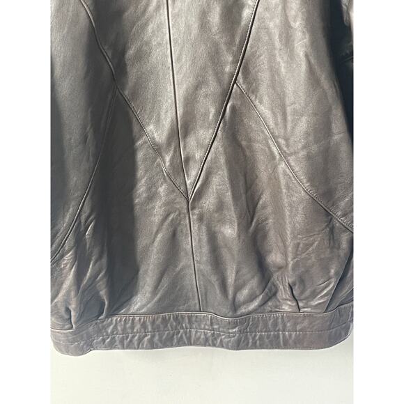 Vtg Jacket Golden Collection By Rafaello Y2K Mens 80s Leather XL Brown Bomber - Picture 12 of 15